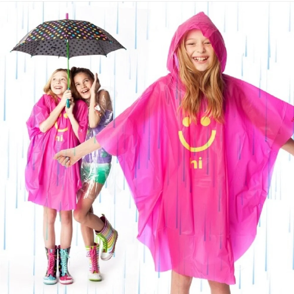 Hooded Rain Poncho - Little Miss Matched - Bright Pink - Hi & Bye
